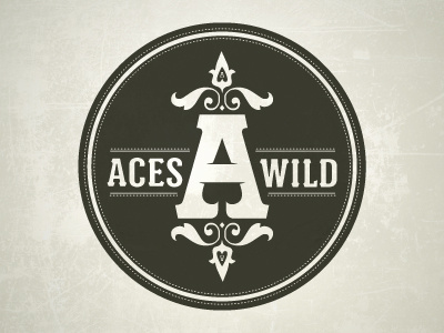 Aces Wild // Full Logo aces flourished logo sepia spade wild