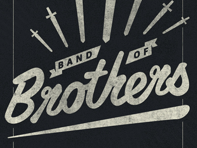 Band of Brothers 18x24 brothers custom illustration lettering poster print script type typography