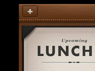 Lunch App app iphone leather lighting lunch menu texture ui