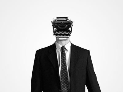 The Typer a3 grayscale poster suit type writer
