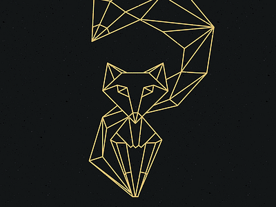 Maltese Fox cubism fox illustration line poster