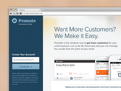 Promote site : contrast cta marketing promote sign signup site up web website