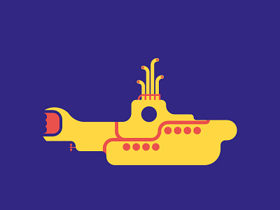 Flat Yellow Submarine submarine the beatles yellow