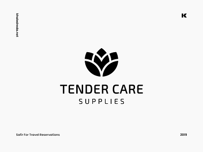Tender Care Supplies branding floral logo floral mark florist flower icon flower logo flowers logo logo lotus lotus logo minimalist monogram logo