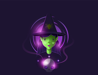 witch character halloween illustration magic vector witch