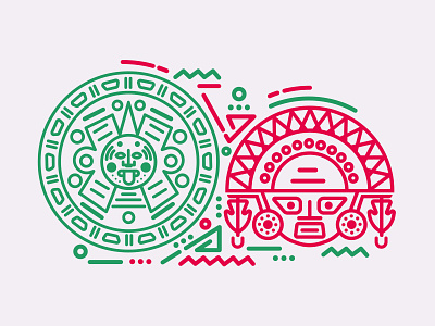 México Perú illustration vector