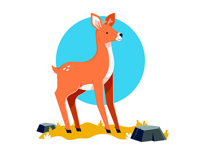 Deer flatdesign illustration vector