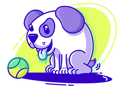 Time to play Dog illustration vector