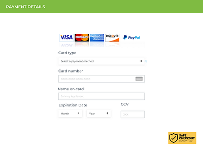 Daily Ui 2 Credit Card Checkout dailyui design problem solving ui