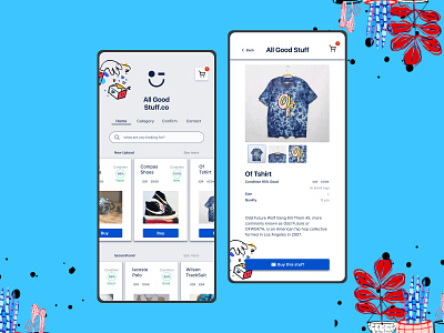 E-Commerce Fashion Shop - All Good Stuff branding dailyui dailyuichallenge design ecommerce fashion app mobile mobile app mobile app design mobile ui secondhand fashion single shop ui uidesign uiux uiuxdesign