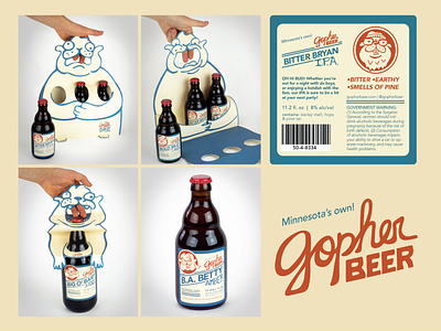 Gopher Beer award winning beer beer bottle beer branding beer packaging branding custom typography design hand lettering illustration logo package design packaging typography vector