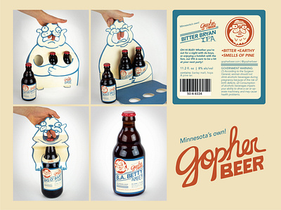 Gopher Beer award winning beer beer bottle beer branding beer packaging branding custom typography design hand lettering illustration logo package design packaging typography vector