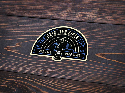 Sticker Design - One Tree Cider badge cider design graphic design illustration monoline spokane
