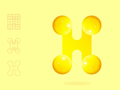 Logo exploration - H 3d brand identity branding design exploration gradient h icon illustrator logo