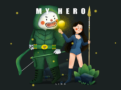 MyHero-HappyArrow arrow bear design illustration ui warm