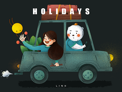 HOLIDAYS bear cute design illustration ui warm