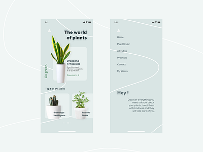 Plants website Mobile Version app design flat minimal ui ux web