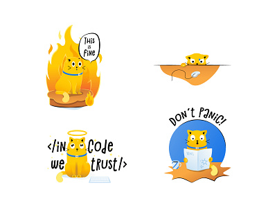 Stickers for IT-company (Bye twenty-twenty) 2020 art cat code illustration sticker