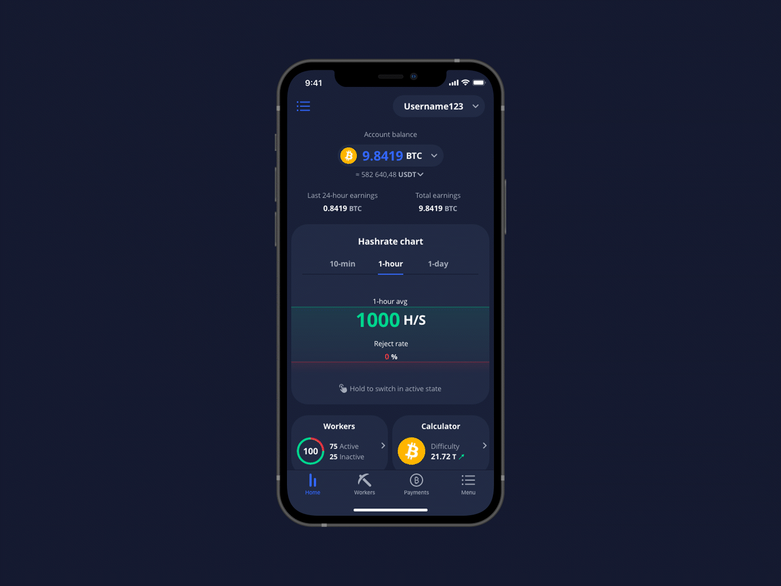 App for miners 💎 app dark theme design digital finance light theme ui ux