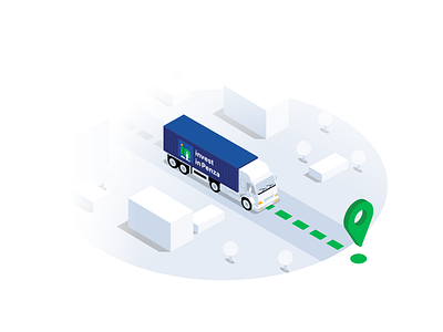 Illustration for invest company - truck illustration investment road truck web