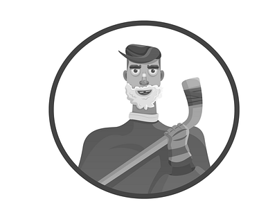 Hockey barber adobe illustrator character character design design flat graphic graphic design illustration vector vector illustration