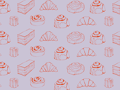 Pastry Pattern for Contemporary Baker bakery branding illustration packaging pattern textile