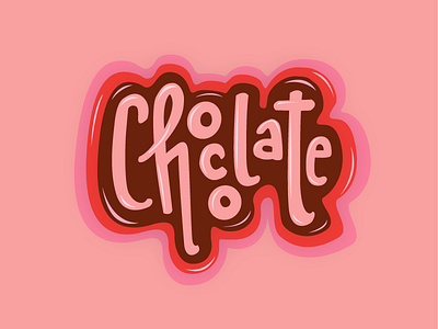 Chocolate branding chocolate dimension doodle food handtype pink sweets type typography