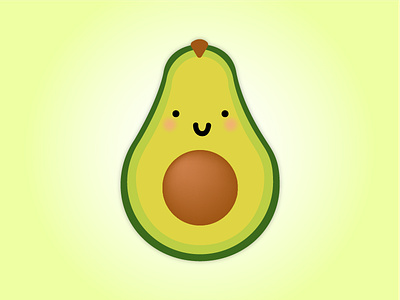 Avocado Sticker avocado cute doodle greenery kawaii sticker vectorart