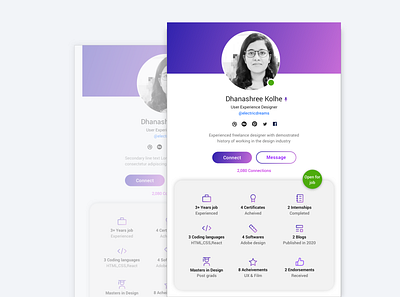 #DailyUI : 005 profile page design for a jobsite @daily ui @dailydesignchallenge @design