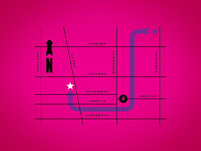 Early To Bed Moving Announcement Map map pink