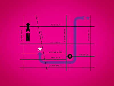 Early To Bed Moving Announcement Map