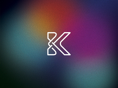 K bokeh icon identity k letter logo mark noise stroke