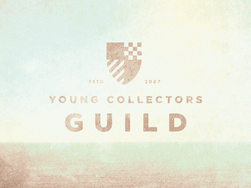 Young Collectors Guild badge crest guild identity logo mark shield