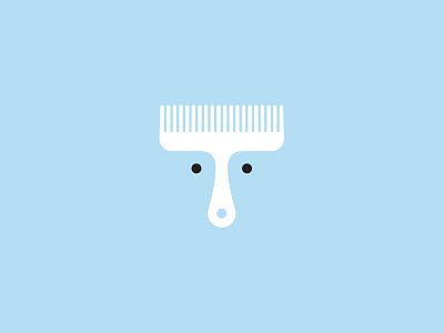 Pet Styling blue comb dog icon identity illustration logo mark