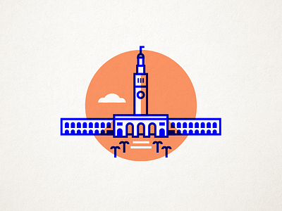 Ferry Building building icon illustration landmark san francisco sf stroke