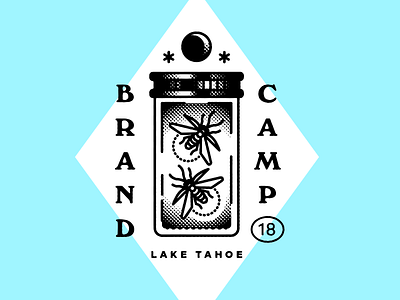 Brand Camp camping firefly jar logo offsite team
