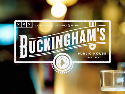 Buckingham's bar logo mark pub typography