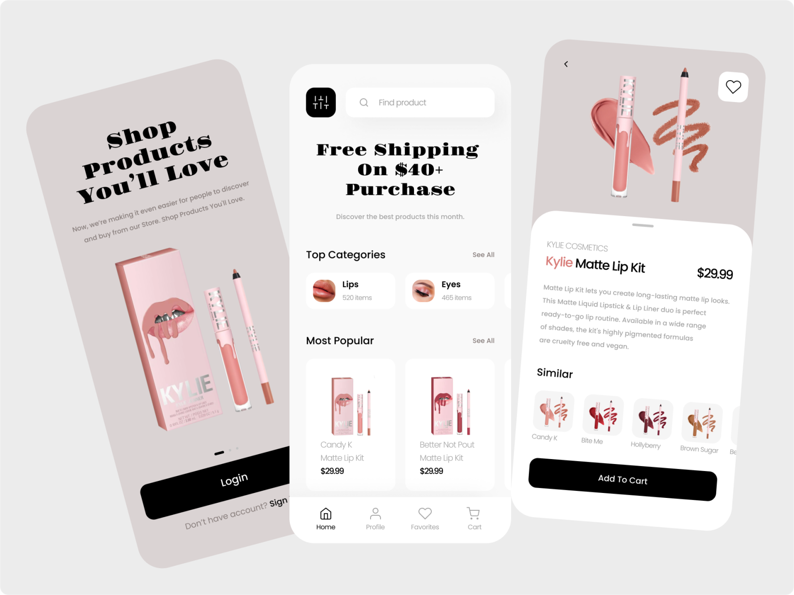 Cosmetic Shop App UI by Anna Michalska on Dribbble