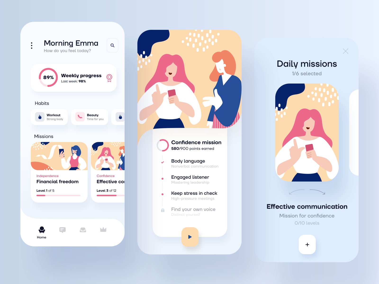 Women Empowering Mobile App Design By Polina Todorov For StanVision ...