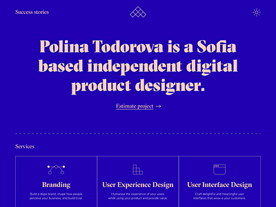 Portfolio website design exploration
