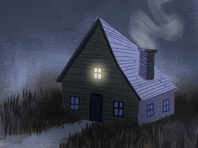 Night Owl animation background digital art drawing house illustration painting