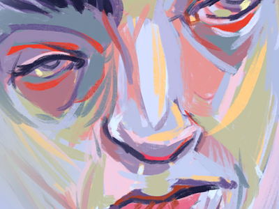 Mitchum digital drawing illustration painting portrait