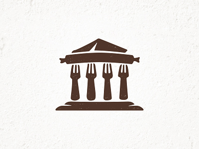 Greek Food Sanctuary Logo concept concept cutlery eatery logo forks greek restaurant greek temple logo logodesign logomark modern pantheon parthenon logo restaurant logo sanctuary temple temple logo