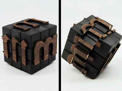 Typographical Rubik's Cube Stamp cube design product rubik typeface typography