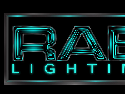 RAB Illustration 3d glow lighting metal tron typography