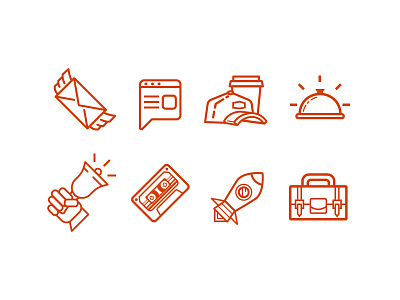 Website Icons bell blog cassette coffee email icon ring rocket suitcase