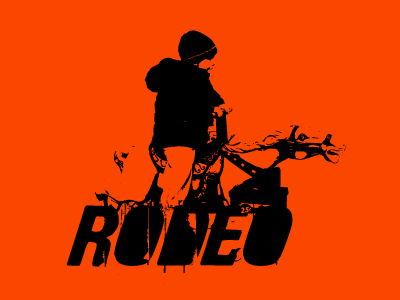 Rodeo child line art silhouette