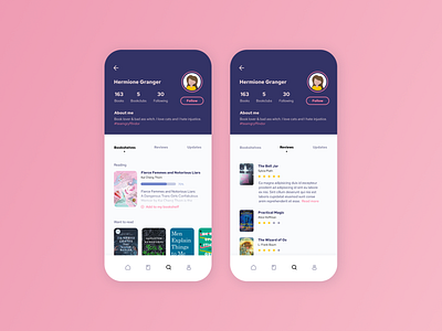 Daily UI #6 — User Profile bookshelf colors daily ui dailyui design mobile ui