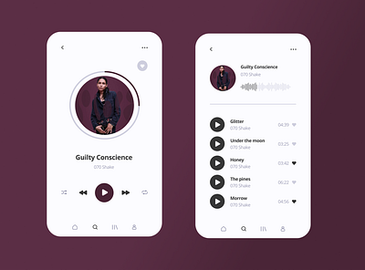 Daily UI #9 — Music player dailyui dailyuichallenge design eggplant mobile ui music player ui