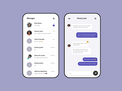 Daily UI #13 — Direct messaging daily ui dailyui design direct messaging mobile ui ui